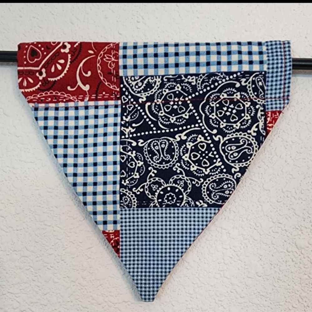 SMALL Americana Patchwork Dog  Bandana